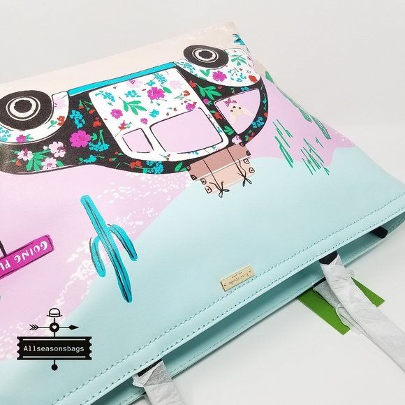 Kate spade car francis scenic large tote blue bag - Picture 7 of 8